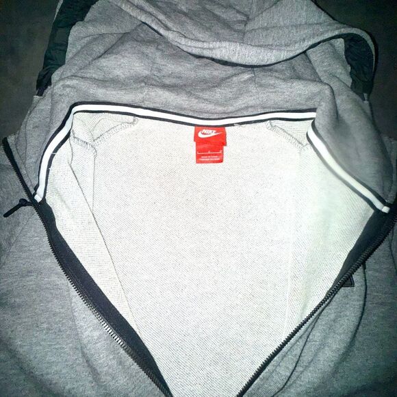 Nike Men's Gray Zip-Up Hoodie Size Large - Picture 4 of 7